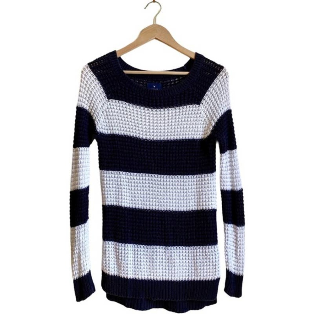 American Eagle Sz S Striped 100% Cotton Jegging Sweater